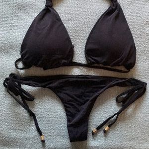 M Monday Swimwear Black Palma Bottoms